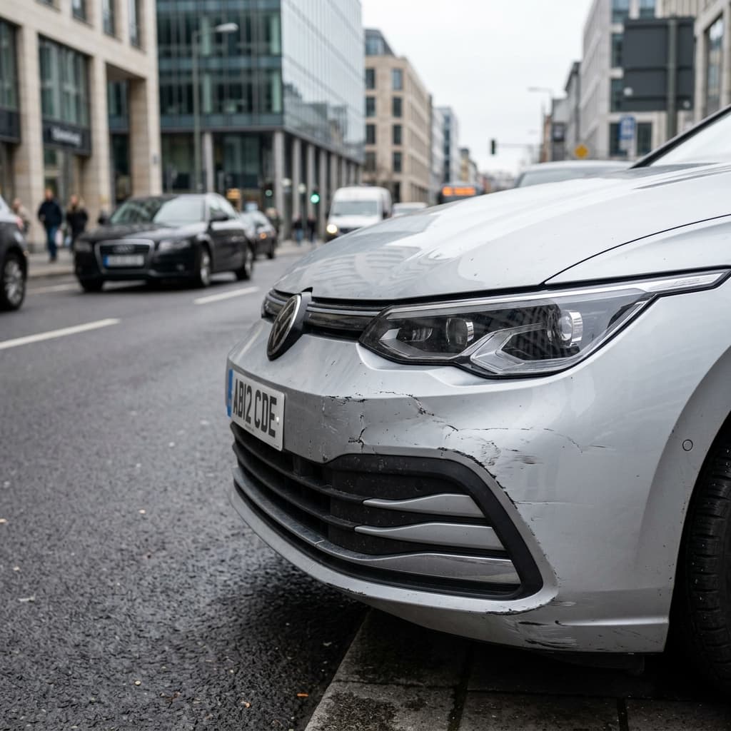 Szkoda komunikacyjna na pojeździe pod proces w Hubie